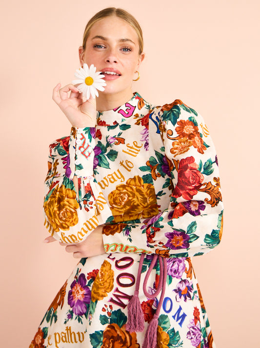 Kate Ford Palermo Long Sleeve Dress in Multi