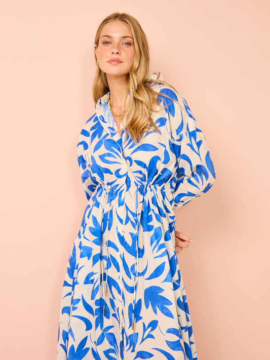Kinney Isla Shirt Dress in Mosaic Blue