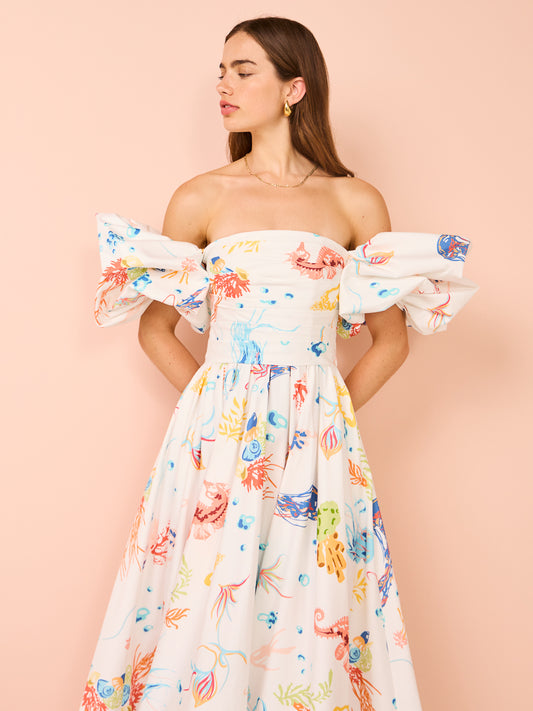 Leo Lin Rae Bustier Midi Dress in Harmony Print in Plum Blossom – Coco &  Lola