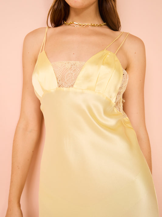 Maison Essentiele Talisa Midi Dress in Pale Yellow Coco & Lola Maison Essentiele Talisa Midi Dress in Pale Yellow Coco & Lola