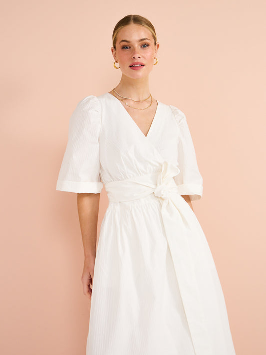 Mon Renn East Midi Dress in White