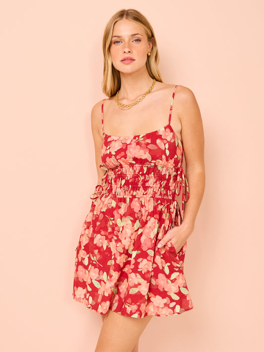 Peony Holiday Mini Dress in Souvenirs
