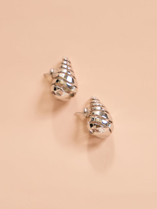 Porter Blob Earrings in Spiral Silver