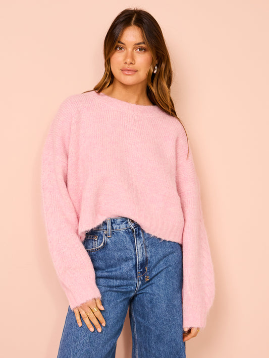Roame Marina Knit Sweater in Pearl Pink