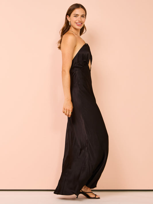 Shona Joy Lydie Chain Halter Maxi Dress in Black Coco & Lola Shona Joy Lydie Chain Halter Maxi Dress in Black Coco & Lola