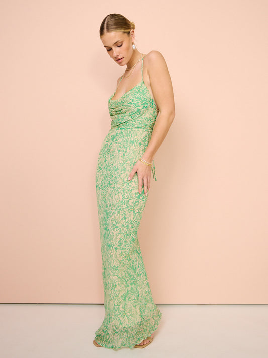 Shona Joy Belvedere Lace Back Bias Maxi Dress