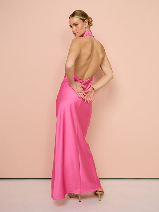 Significant Other Darcy Backless Dress in Pop Pink Coco & Lola Significant Other Darcy Backless Dress in Pop Pink Coco & Lola