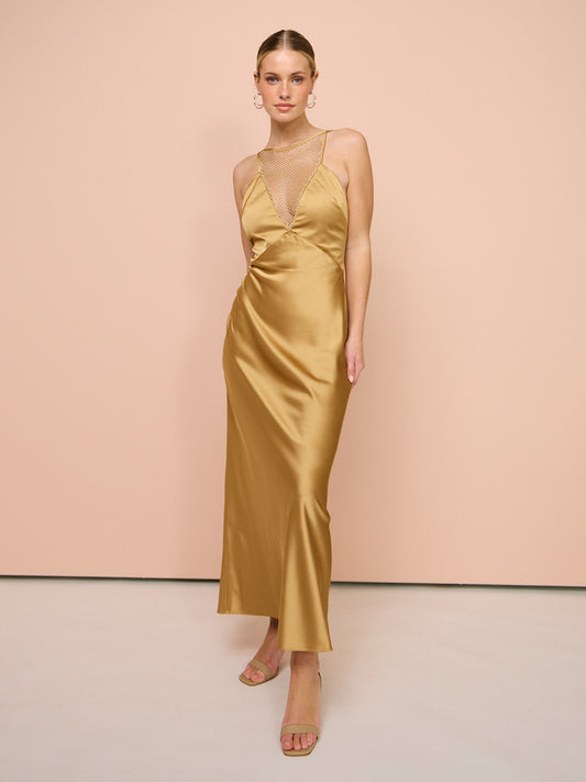 Significant Other Elodie Maxi Dress in Gold Coco & Lola Significant Other Elodie Maxi Dress in Gold Coco & Lola
