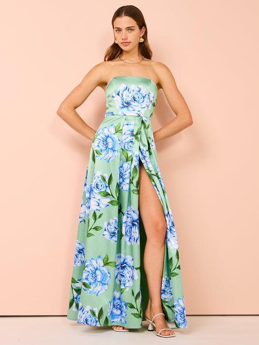 Sonya Milano Dress in Azzuro Werde Botanico Print