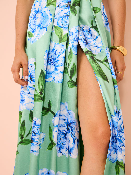 Sonya Milano Dress in Azzuro Werde Botanico Print