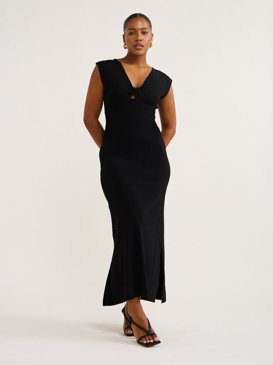 Elka Collective Heather Knit Dress in Black