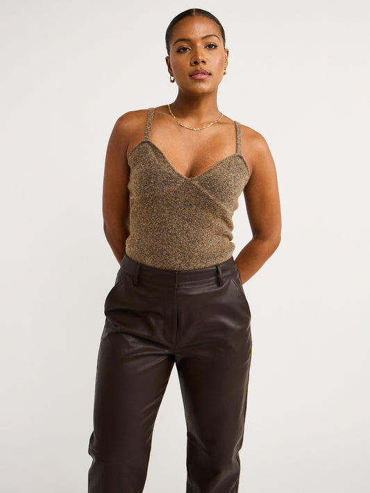 Friends with Frank The Agnes Knitted Tank in Nutmeg Marle