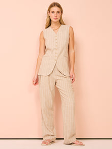 Friends with Frank The Gabriel Trouser in Oat Stripe