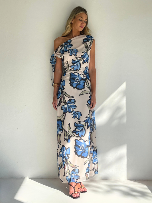 By Nicola Hayley Tie Maxi Dress in Waikiki Floral
