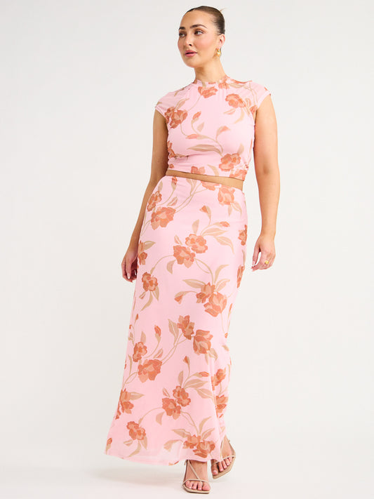 Hansen and Gretel Lissa Skirt in Pink Floral