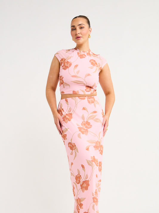 Hansen and Gretel Lissa Skirt in Pink Floral