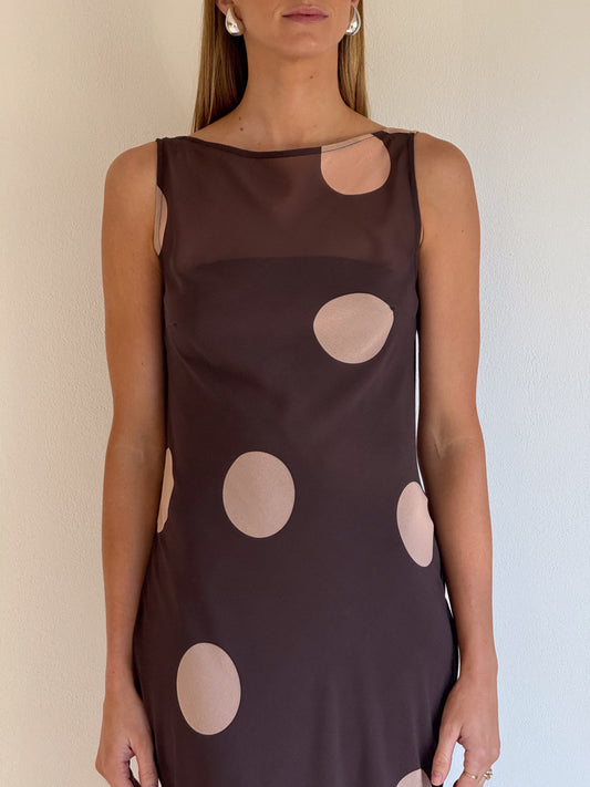 By Nicola Juno Maxi Dress in Chocolate Polka Coco & Lola By Nicola Juno Maxi Dress in Chocolate Polka Coco & Lola