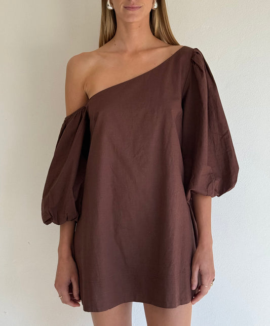 By Nicola Capri Mini Dress in Chocolate