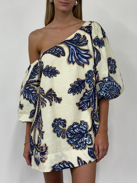 By Nicola Capri Mini Dress in Blue Paisley – Coco & Lola