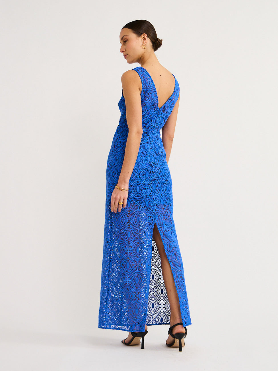 Roame Westwood Dress in Cobalt Crochet