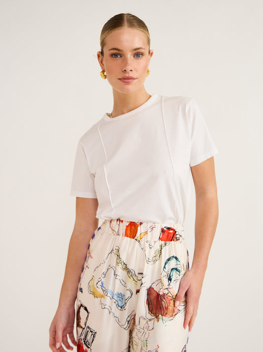 Camilla and Marc Axel Pintuck Tee in Fresh White
