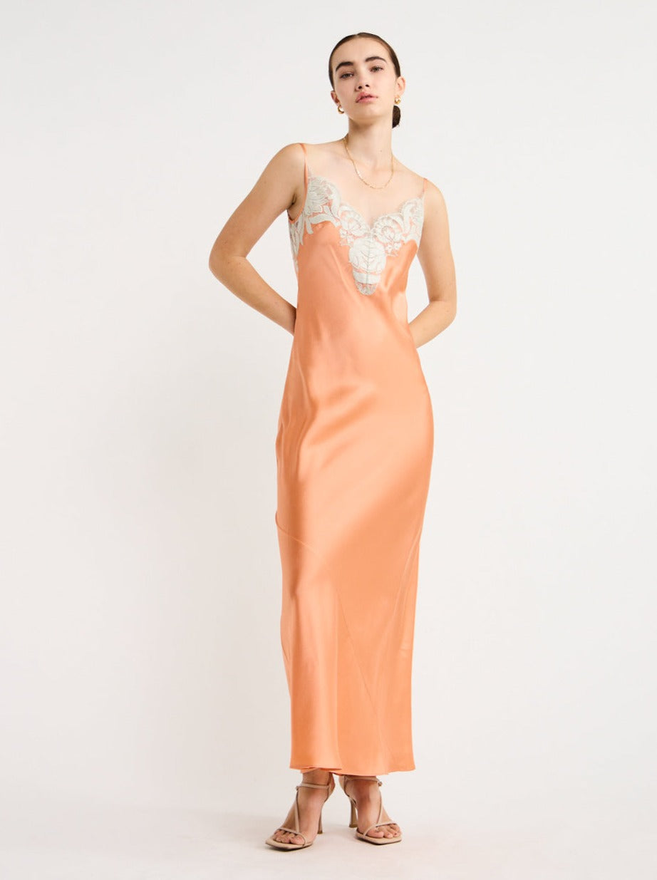 Peach slip cheap dress