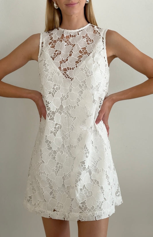By Nicola Roux Mini Dress in White Lace Coco & Lola By Nicola Roux Mini Dress in White Lace Coco & Lola