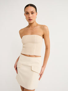 Shona Joy Eve Pannelled Tub Top in Bone