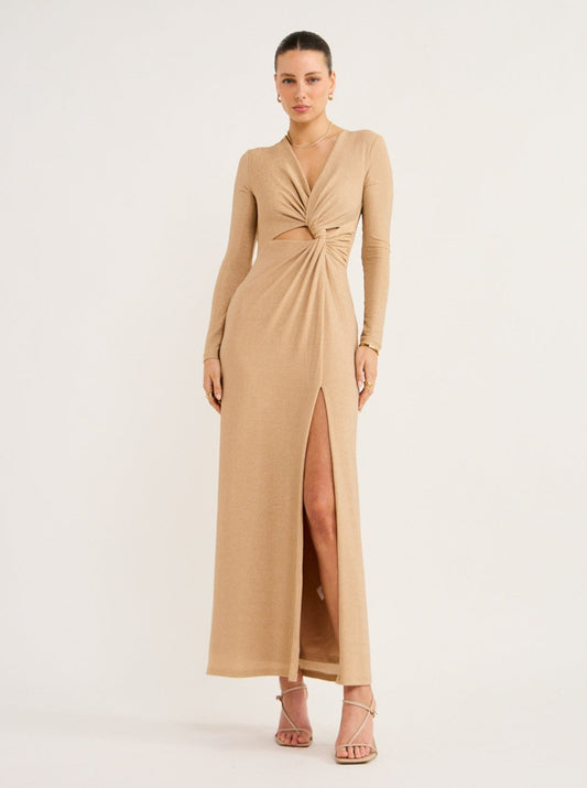 Significant Other Kyla Long Sleeve Dress in Gold