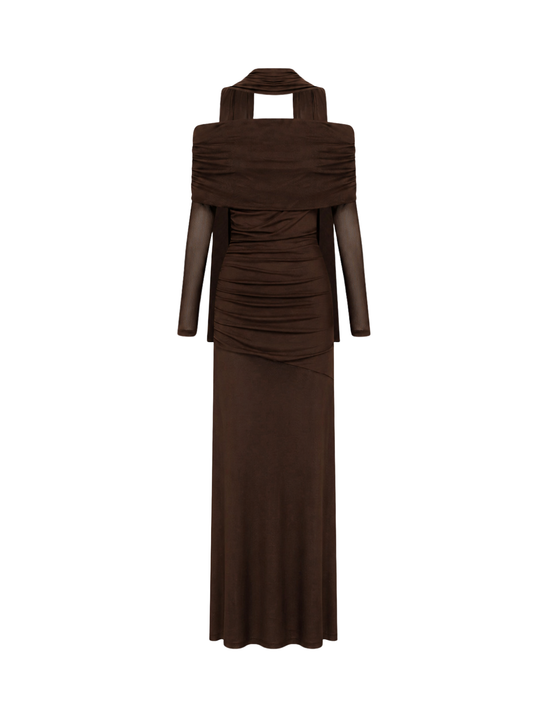 By Nicola Belle Maxi Dress in Chocolate