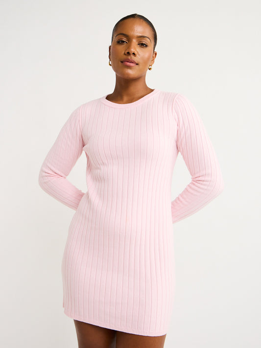 By Nicola Moon Mini Knitted Dress in Marshmellow Marle