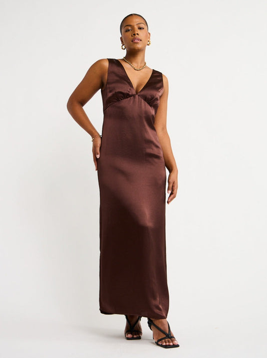 Anna Quan Isabelle Dress in Shaved Chocolate