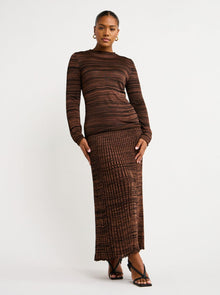 Kinney Paris Skirt in Chocolate & Black Mix