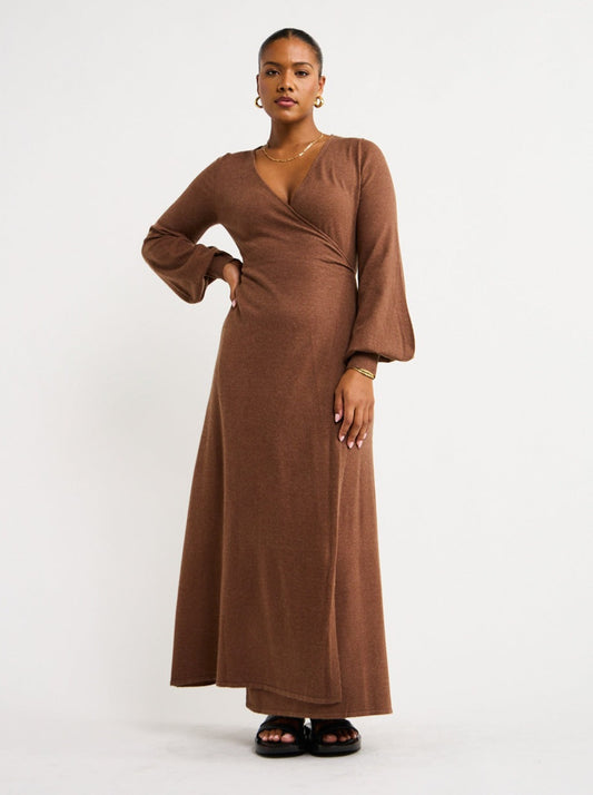 Kinney Marlow Wrap Dress in Chocolate