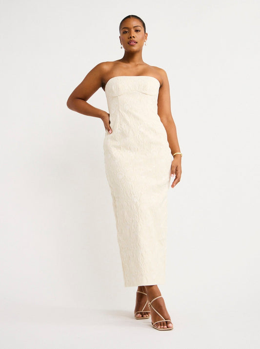 Sir Etienne Column Gown in Cloud Jacquard