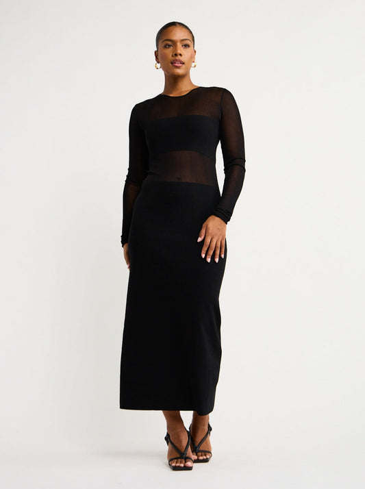Sir Impermanence Splice Maxi Dress in Noir