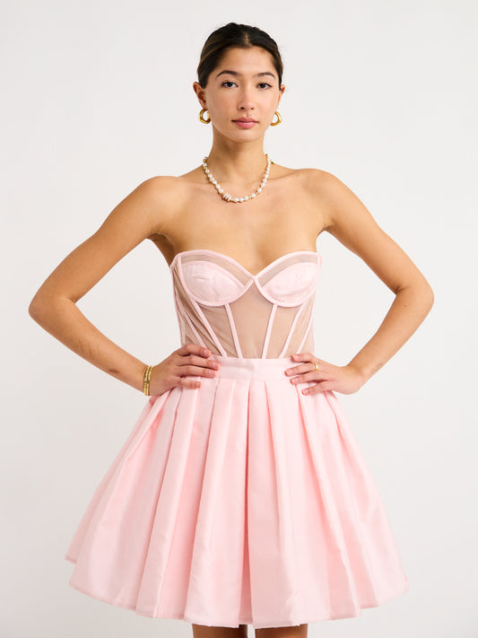 Leo Lin Eliza Structured Bustier Mini Dress in Pink – Coco & Lola Leo Lin Eliza Structured Bustier Mini Dress in Pink – Coco & Lola