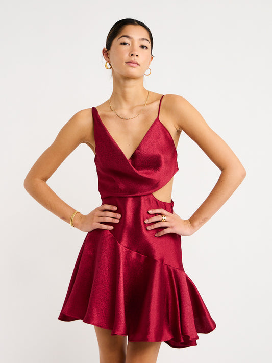 One Fell Swoop Josephine Mini Dress in Garnet Coco & Lola One Fell Swoop Josephine Mini Dress in Garnet Coco & Lola