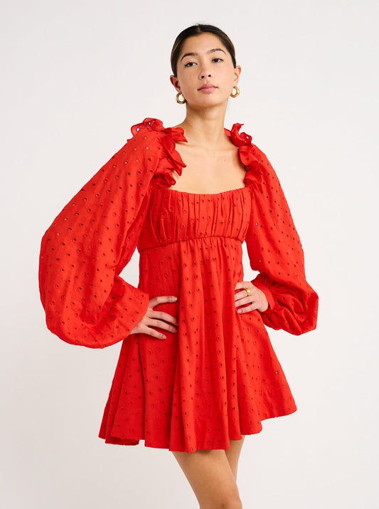 Acler Beverly Dress in Scarlet