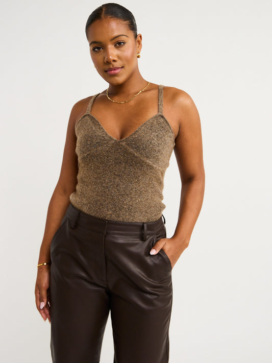 Friends with Frank The Agnes Knitted Tank in Nutmeg Marle