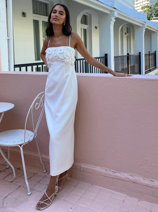 Clea Delilah Dress in Off White