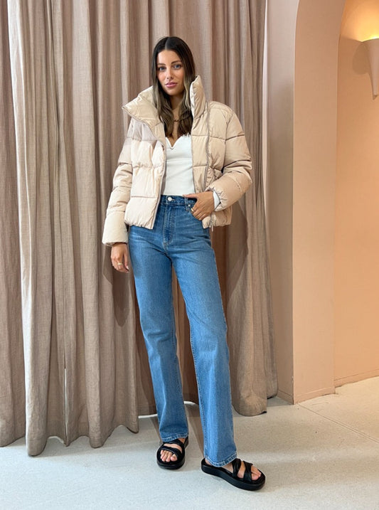 Jupiter Puffer Jacket in Creme Bruelee