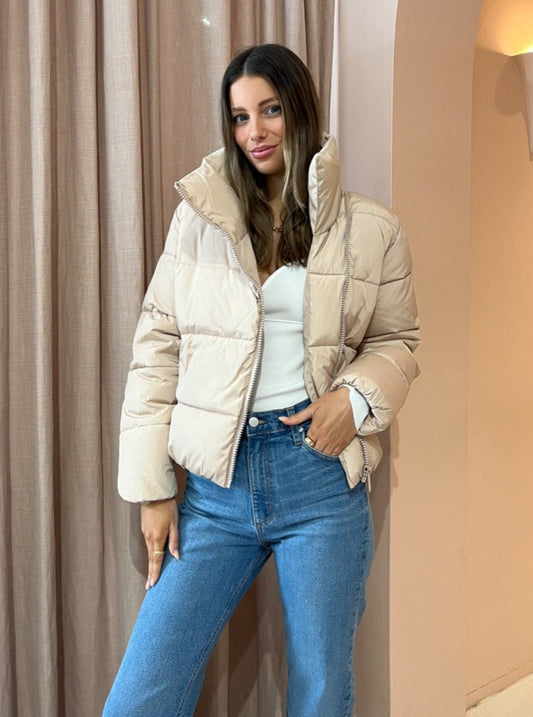 Jupiter Puffer Jacket in Creme Bruelee