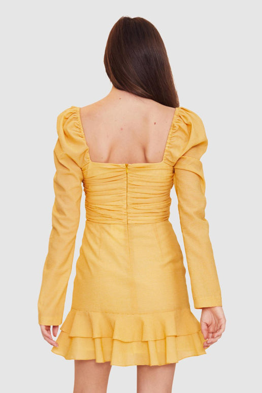 Vestire True Romance Mini Dress in Mustard
