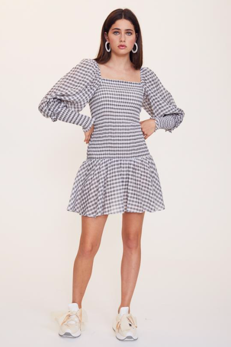 Vestire Scissorhands Mini Dress in Black And White