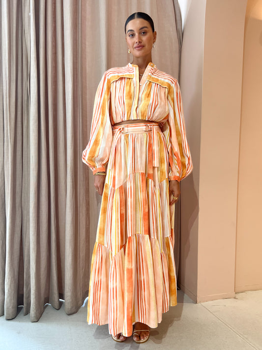 Acler Tunstall Skirt in Geo Stripe