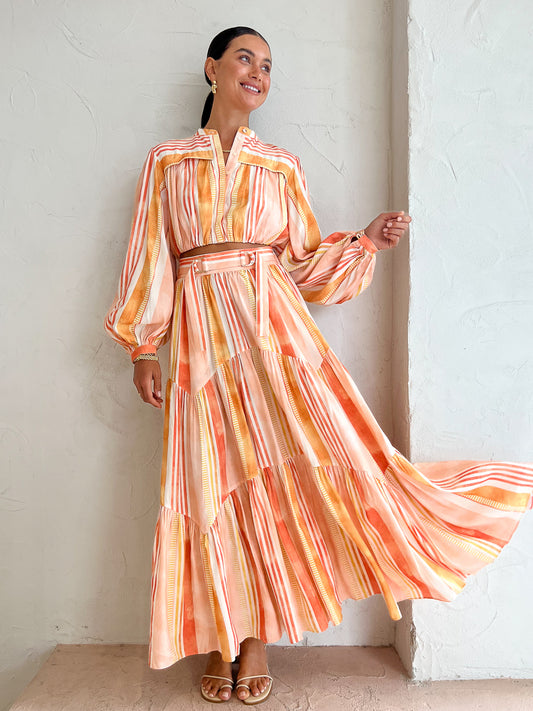 Acler Tunstall Skirt in Geo Stripe