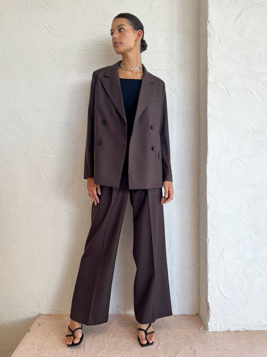 Assembly Label Maeve Suit Blazer in Cocoa