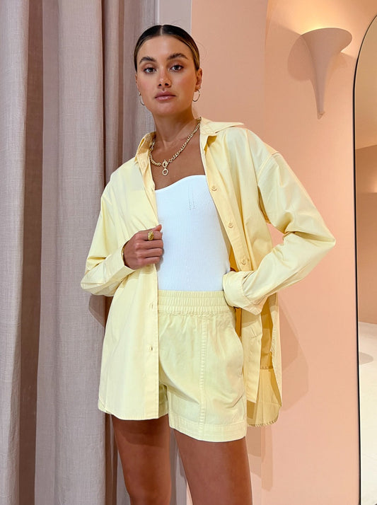 Assembly Label Everyday Poplin Shirt in Lemon – Coco Lola