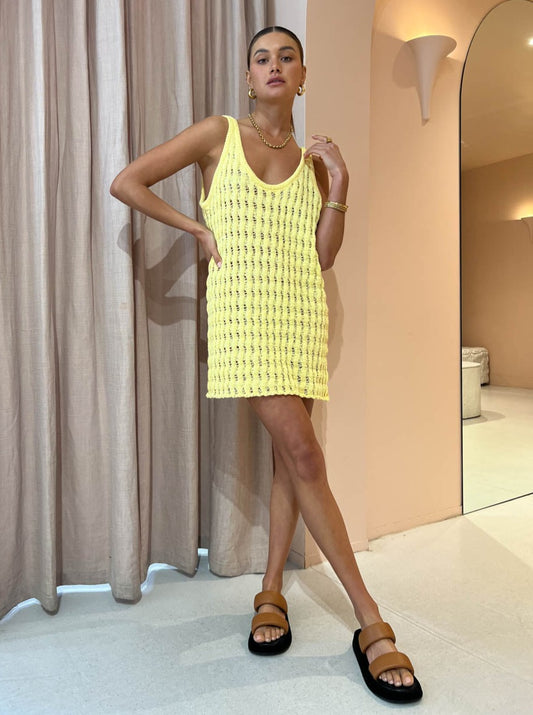 Blanca Kendall Mini Dress in Lemon